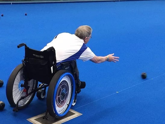 parahandy wheelchair for bowlers who cannot stand to bowl